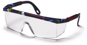 Pyramex SM410S Safety Glasses, Integra Eyewear Clear Lens with Mixed Blue Frame, Qty: Box/12 prs