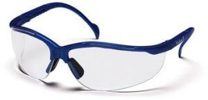 Pyramex SMB1810S Safety Glasses, Venture II Eyewear Clear Lens with Metallic Blue Frame, Qty: Box/12 prs