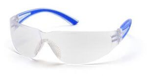 Pyramex SN3610S Safety Glasses, Cortez Eyewear Clear Lens with Navy Temples, Qty: Box/12 prs