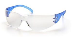Pyramex SN4110S Safety Glasses, Intruder Eyewear Clear Lens with Blue Temples, Qty: Box/12 prs