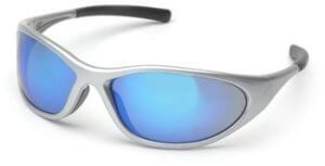 Pyramex SS3365E Safety Glasses, Zone II Eyewear Ice Blue Mirror Lens with Silver Frame, Qty: Box/12 prs