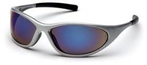 Pyramex SS3375E Safety Glasses, Zone II Eyewear Blue Mirror Lens with Silver Frame, Qty: Box/12 prs