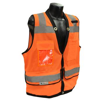 Radians SV59-2ZOD Class 2 Heavy Duty Surveyor Safety Vest - Orange