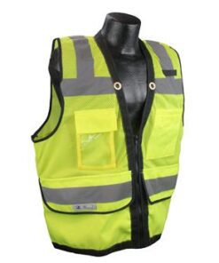 Radians SV59Z-2ZGD Class 2 Heavy Duty Surveyor Safety Vest with Zipper - Green