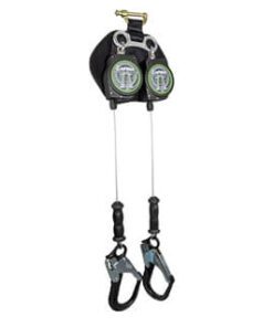 SAFEWAZE SW-8008-11LE-RBH-ALU-DL Class A 11' Leading Edge Cable Retractable Series, Dual Leg with Aluminum Rebar Hooks