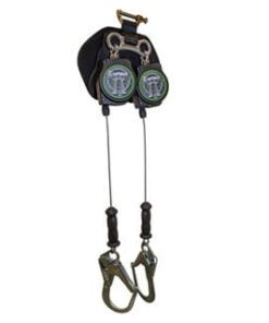 SAFEWAZE SW-8008-11LE-RBH-DL Class A 11' Leading Edge Cable Retractable Series, Dual Leg with Steel Rebar Hooks