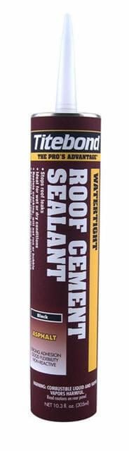 Titebond Roof Cement Sealant, 10.3 oz Cartridge, Case/12, Black 3211