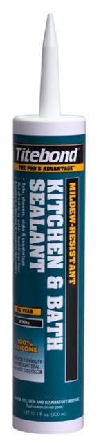 Titebond Kitchen & Bath Sealant, 10.1 Oz. Cartridge, Case/12, 3 Color Choices