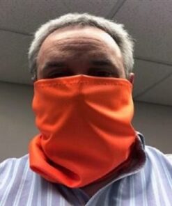 Neck Gaiter - Orange 100% Polyester Birdseye Fabric, Made in USA