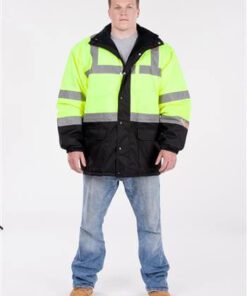 Utility Pro Wear UHV1004 Stain-Resistant ANSI Class 3 Hi Vis Contractor Parka Poly Fleece Liner
