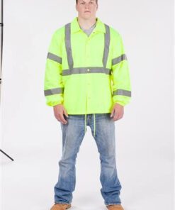 Utility Pro Wear UHV600 ANSI Class 3 Hi Vis Nylon Windbreaker, Cotton Fleece Lining, Stain Resistant Dupont Teflon Fabric Protector