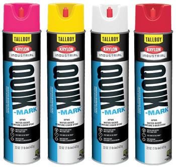 Krylon Quik-Mark Tallboy Water-Based Inverted Marking Paints, 25-oz. (22 oz. Net Wt.) Case/ 12 Cans