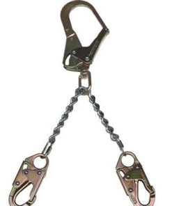 SafeWaze FS060 Fall Protection Large Steel Swivel Rebar Hook with Double-Locking Snap Hooks; 13" Chain; 3,600lbs Gate Rated