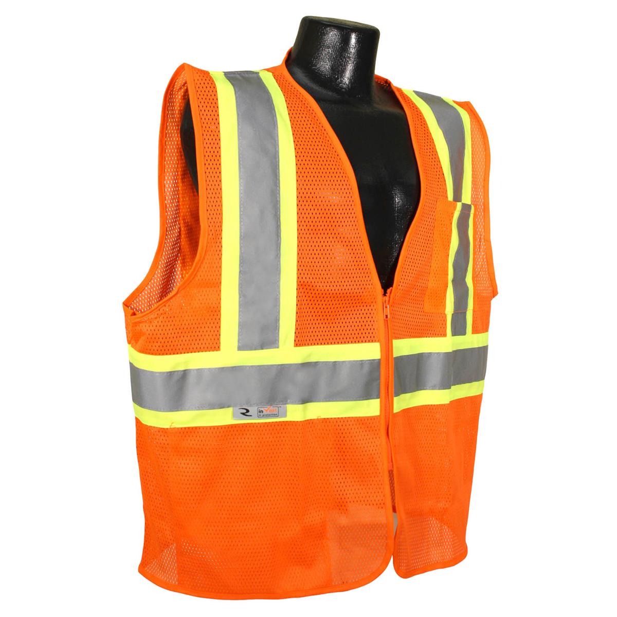 Radians SV22-2ZOM Economy Class 2 Safety Vest with Two-Tone Trim - Orange - Image 2