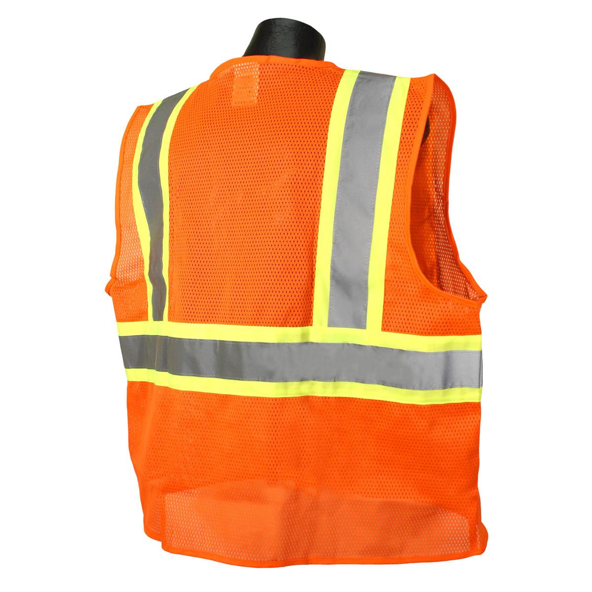 Radians SV22-2ZOM Economy Class 2 Safety Vest with Two-Tone Trim - Orange - Image 3