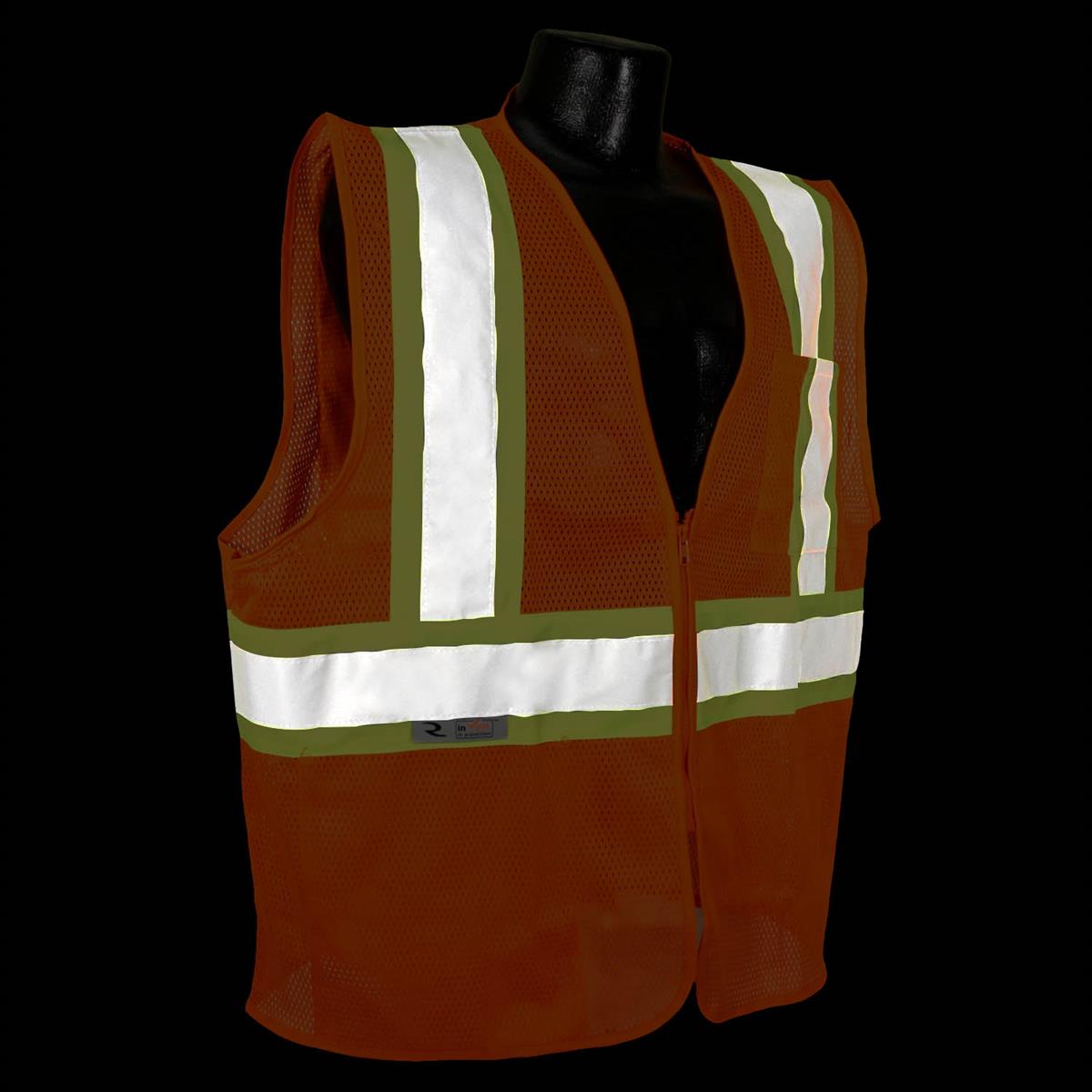Radians SV22-2ZOM Economy Class 2 Safety Vest with Two-Tone Trim - Orange - Image 4