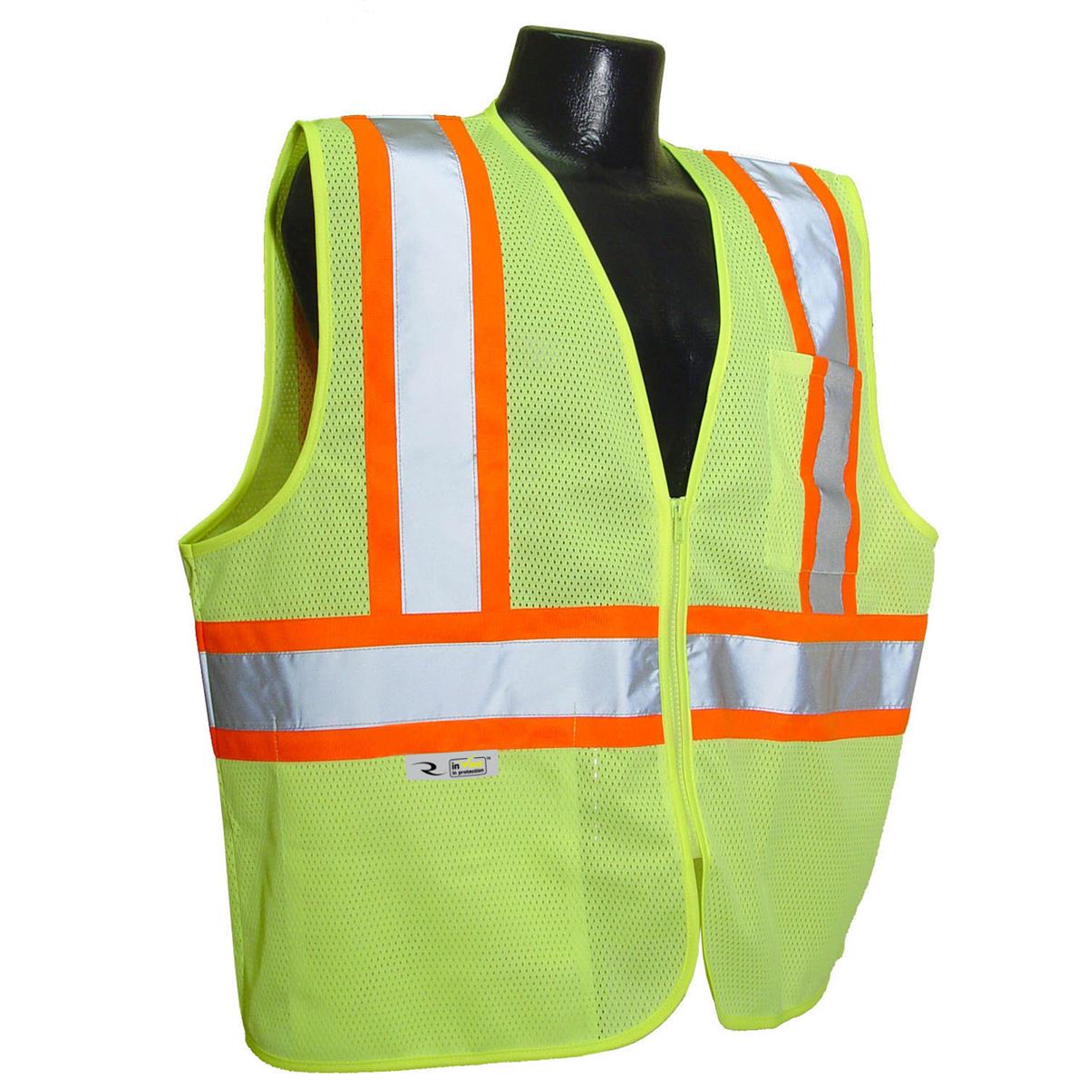 Radians SV225-2ZGM Class 2 Self Extinguishing Vest with Two-Tone Trim - Green - Image 2