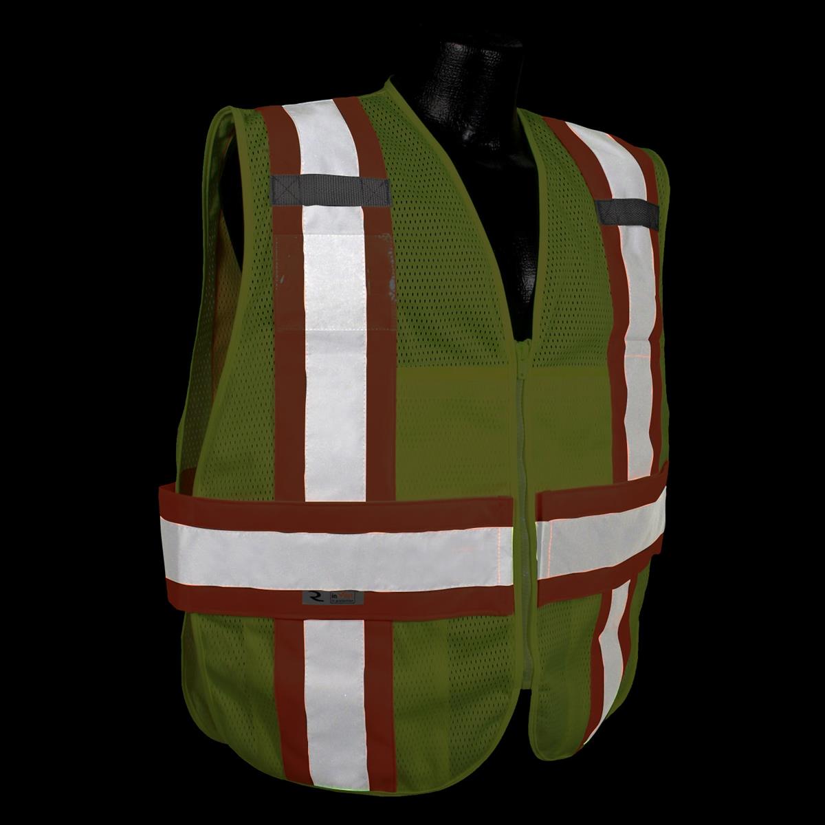 Radians SV23-2ZGM Class 2 Expandable Two Tone Safety Vest - Green - Image 4