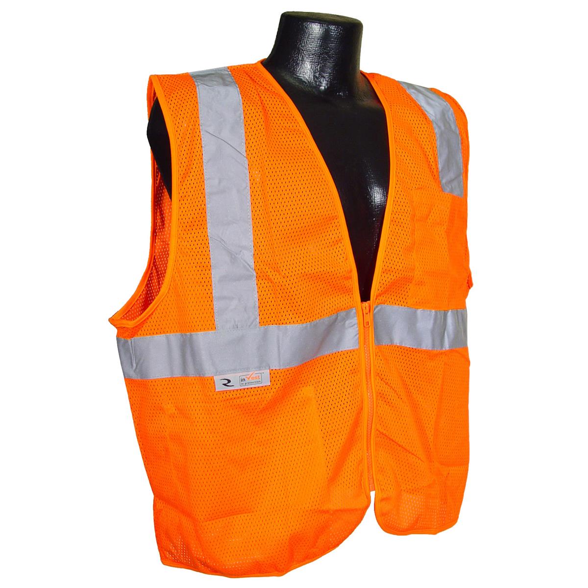 Radians SV2ZOM Class 2 Vest Orange Mesh with Zipper - Image 2