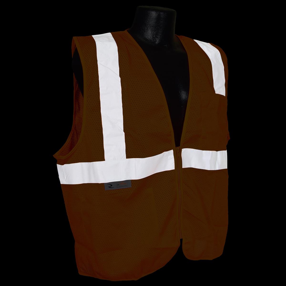 Radians SV2ZOM Class 2 Vest Orange Mesh with Zipper - Image 3