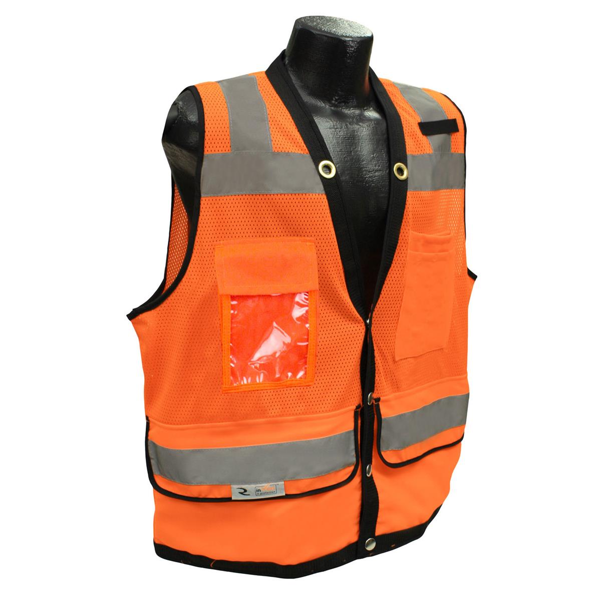 Radians SV59-2ZOD Class 2 Heavy Duty Surveyor Safety Vest - Orange - Image 2