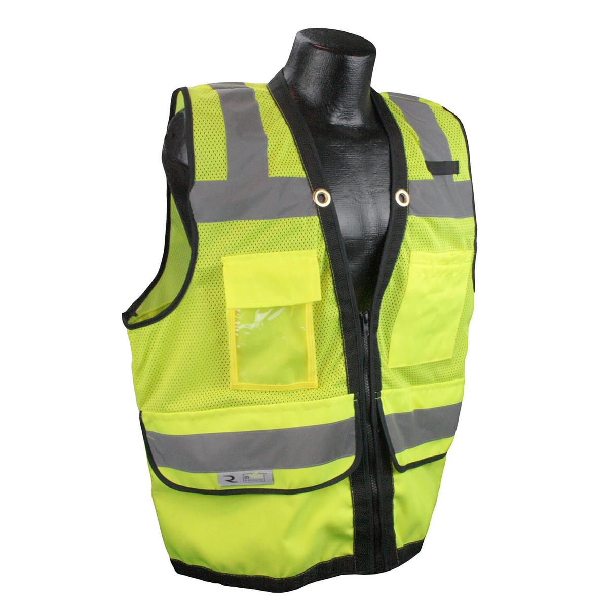 Radians SV59Z-2ZGD Class 2 Heavy Duty Surveyor Safety Vest with Zipper - Green - Image 2