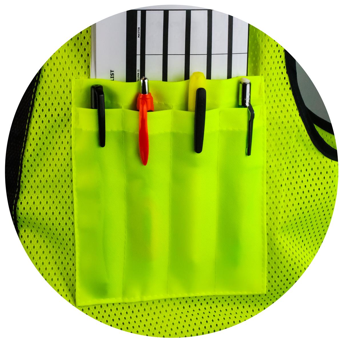 Radians SV59Z-2ZGD Class 2 Heavy Duty Surveyor Safety Vest with Zipper - Green - Image 7