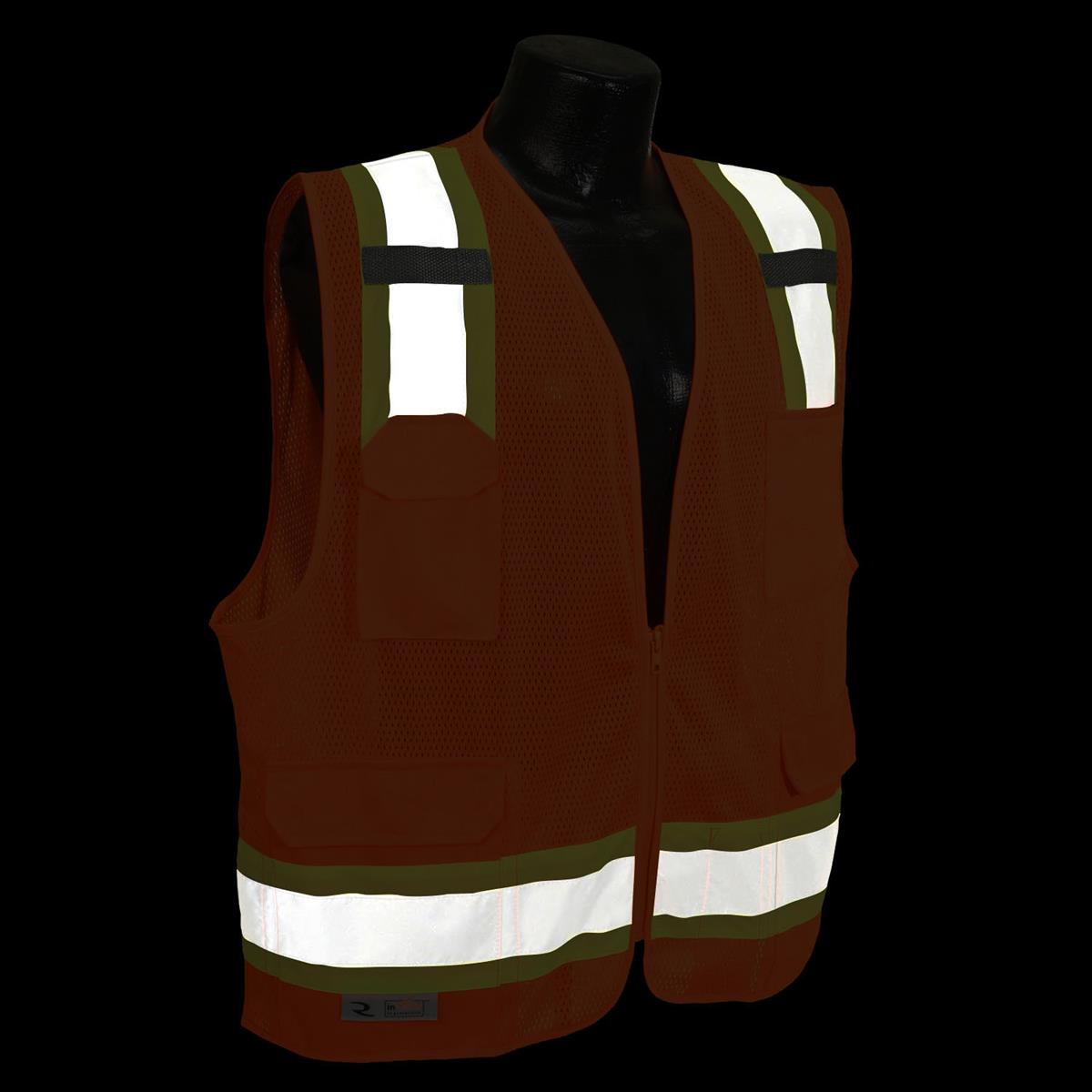 Radians SV6-2ZOM Class 2 Two Tone Surveyor Safety Vest - Orange - Image 4