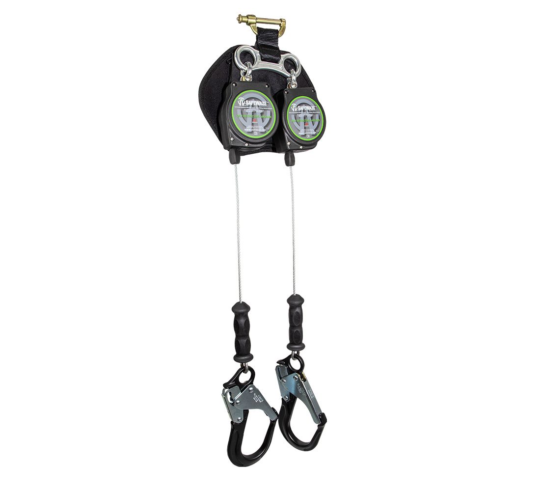 SAFEWAZE SW-8008-11LE-RBH-ALU-DL Class A 11' Leading Edge Cable Retractable Series, Dual Leg with Aluminum Rebar Hooks - Image 2