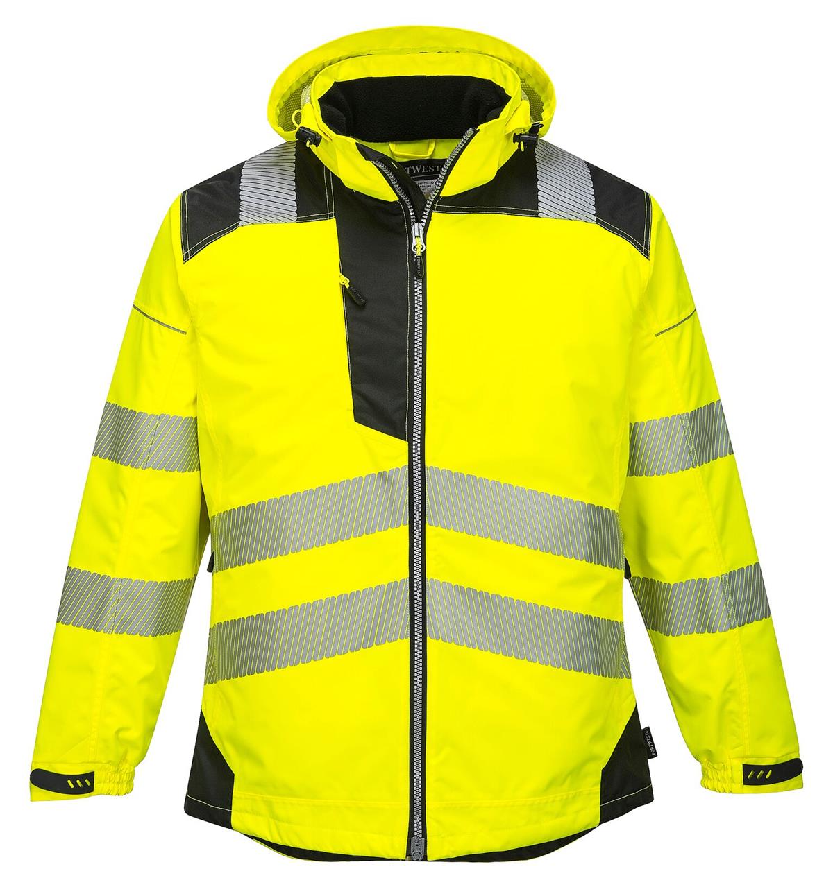 PortWest T400 PW3 Vision Hi Vis Rain Jacket, Class 3 Type R, Insulatex Heat Reflective Lining, Waterproof, Hi Vis Yellow - Image 3