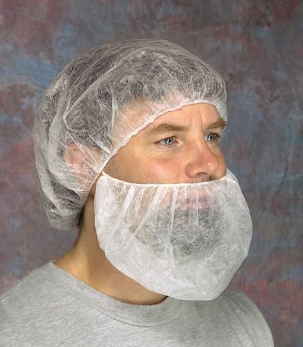 West Chester UBC-1000 Polypropylene Disposable White Beard Covers, 18 inch, Case/ 1,000 - Image 2