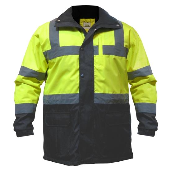 Utility Pro Wear UHV1004 Stain-Resistant ANSI Class 3 Hi Vis Contractor Parka Poly Fleece Liner - Image 3