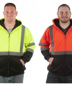 Alternative view of Utility Pro Wear UHV425 Stain-Resistant ANSI Class 3 Hi Vis Hooded Zip Front Sweatshirt, Tricot Lining with Self Wicking