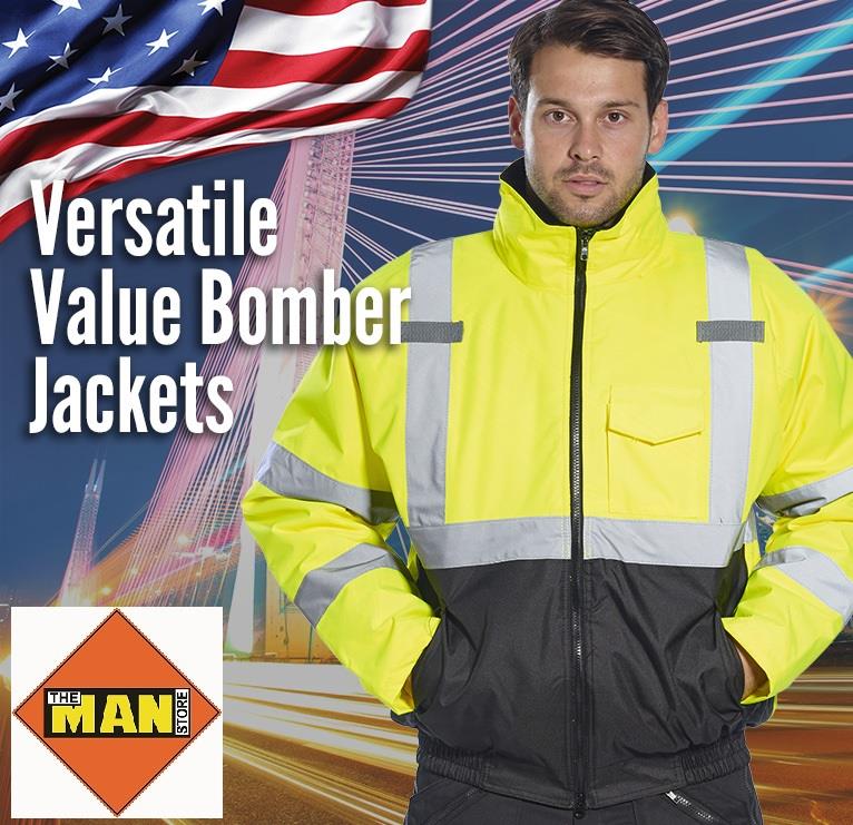 PortWest US363 Hi Vis Class 3 Type R Value Bomber Jacket, Waterproof, Hi Vis Yellow/ Black Bottom - Image 3