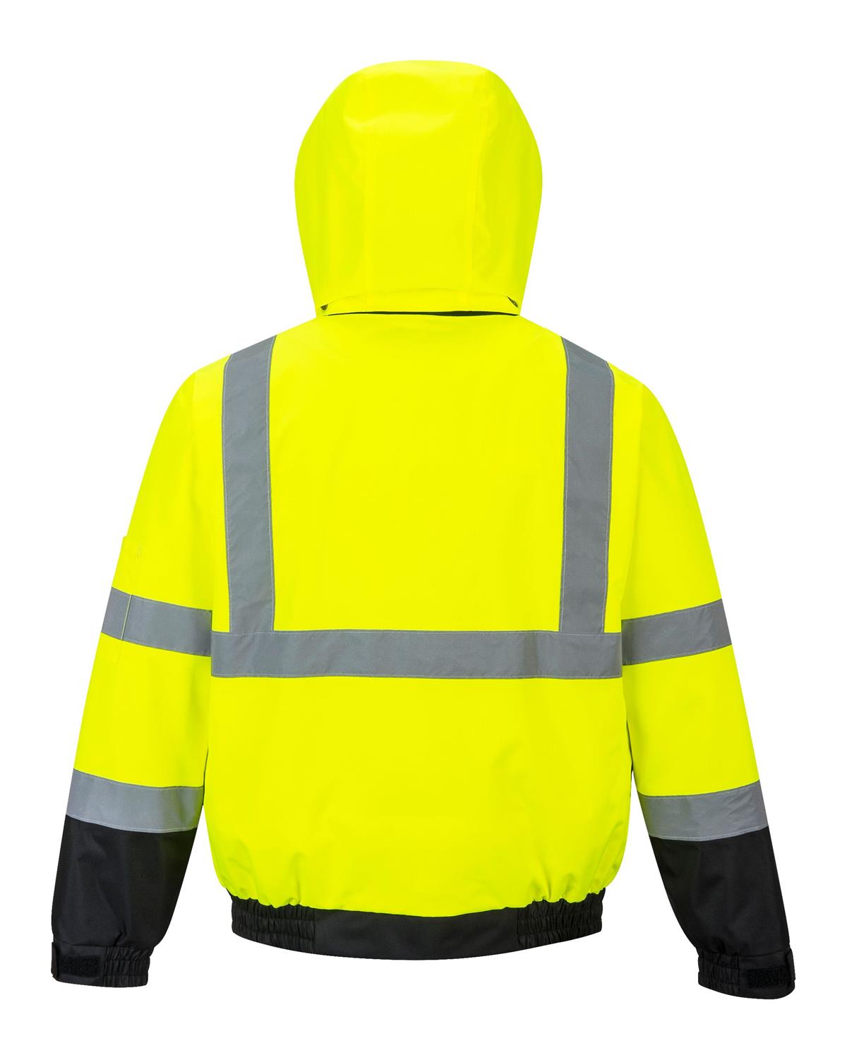 PortWest US364 Hi Vis Premium 2-in-1 Bomber Jacket, Class 3 Type R, Stain Resistant, Hi Vis Yellow/ Black - Image 3
