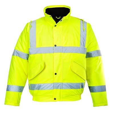 PortWest US463 Hi Vis Green Class 3 Winter Bomber Waterproof 300 Denier Durable Waterproof Shell, Warm Wadding Liner - Image 2