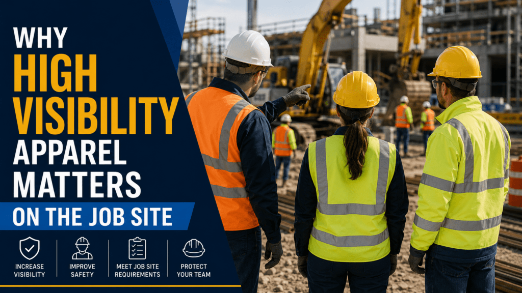 Why High Visibility Apparel Matters on the Job Site blog feature image The Man Store