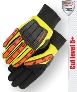 Alternative view of Majestic A2S42Y Alycore Armor Skin Knucklehead Alpha 1 Mechanics Gloves, Cut Level 5, Hi Vis Yellow - 1 Pair