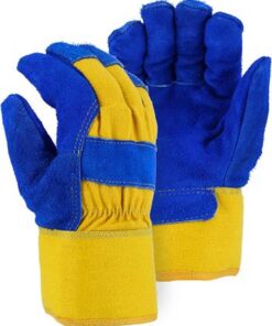 Majestic 1600W Premium Split Cowhide Leather Palm Winter-Lined Work Gloves, Pile Lining & Internal Waterproof Bladder Box/12 Pair