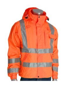 PIP 353-2000-OR Falcon VisPLUS ANSI Type R Class 3 Hi Vis Orange Waterproof Breathable Rain Jacket / Windbreaker