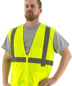Majestic 75-3201 Hi Vis Yellow Class 2 Mesh Zipper Safety Vest