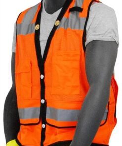 Majestic 75-3208 Heavy Duty Hi Vis Mesh Class 2 Safety Vest, Orange