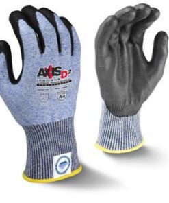 Radians RWGD104 AXIS D2™ Cut Level A4 Touchscreen Work Glove, Dyneema® Diamond Technology, 13 Gauge Shell, PU Palm Coated, Box/12 Pairs